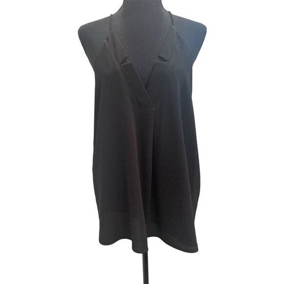 Tyche Textured Solid Double Notch Cami Top Black Size L - Picture 2 of 7
